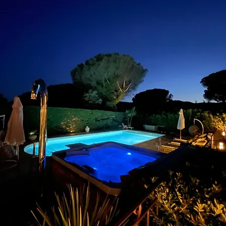 فيلة Climatisee, Golfe Saint Tropez, 12 Pers, 4 Suites, Piscine Chauffee, Hammam, Spa, Billard, Petanque, Wifi Professionnel Debit